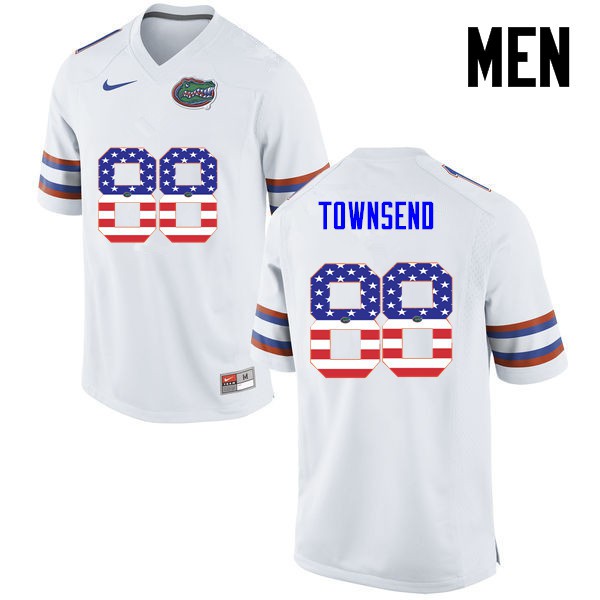 Florida Gators Men #88 Tommy Townsend College Football USA Flag Fashion White